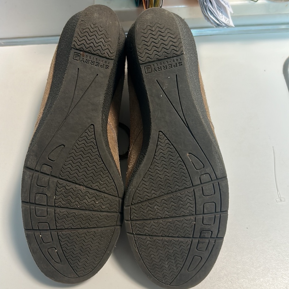 SPERRY Stella Wedge LEATHER Tan Ankle BOOTIES Size 7.5 - Picture 8 of 9